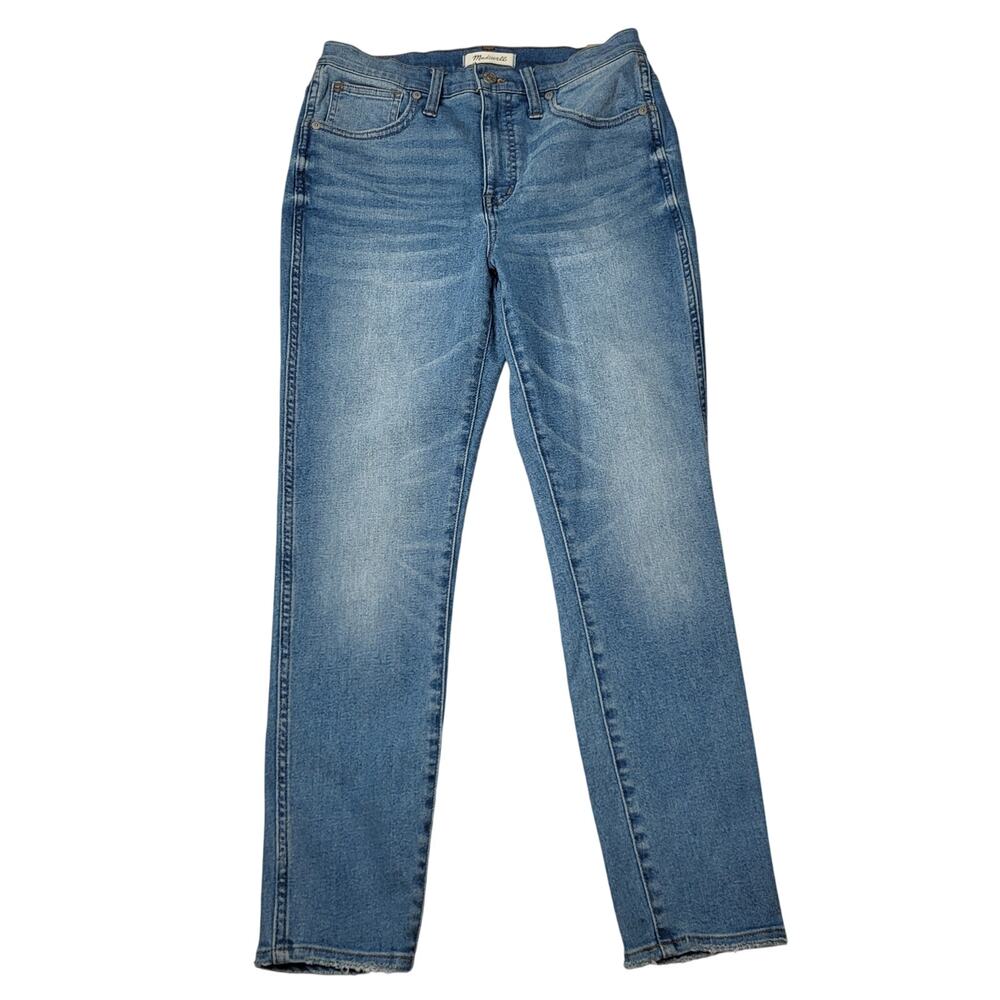 Madewell 10" High Rise Skinny Crop Jeans Distressed Hem Light Horne Wash 26 - Picture 3 of 11